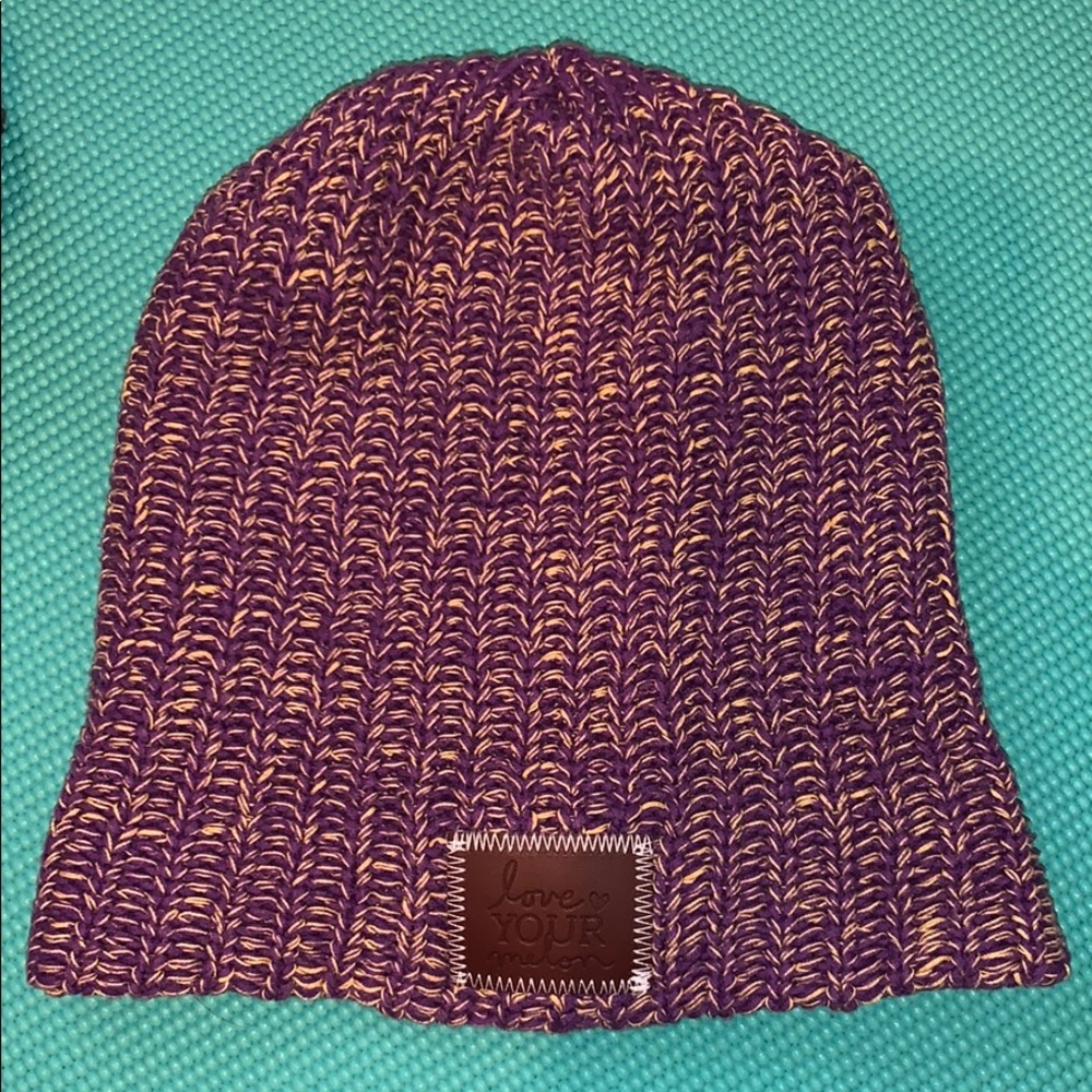 Love your melon beanie purple and yellow